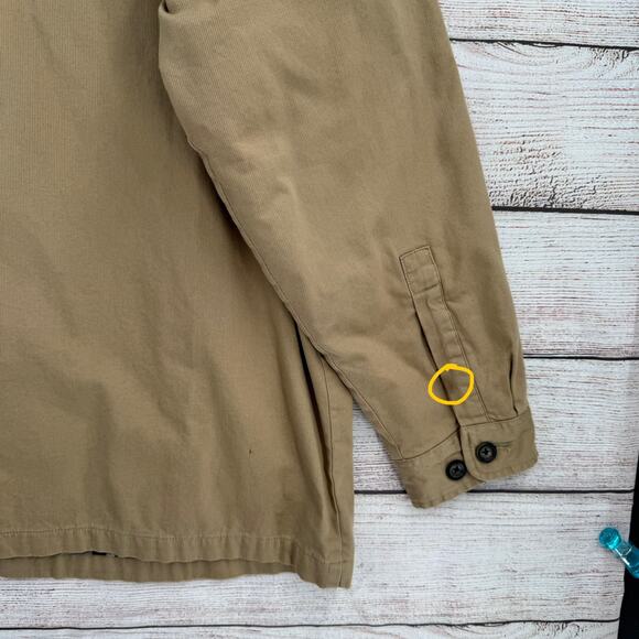 St. Johns Bay Flannel Lined Chore Jacket Men's XXL Tan Beige Outdoor Corduroy - Picture 7 of 14